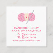 Haak Bedankt Small Business Haakwerk Vierkante Visitekaartje (Achterkant)