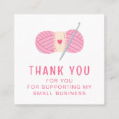 Haak Bedankt Small Business Haakwerk Vierkante Visitekaartje (Voorkant)