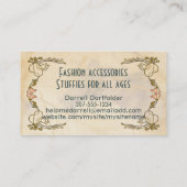 Haak breien handgesponnen garen fee elf meisje visitekaartje (Achterkant)