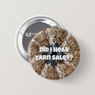 Haak Breien Humor Beige Blue Craft Love Yarn Ronde Button 5,7 Cm