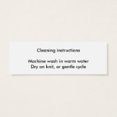 Haak cadeau label met wasinstructies mini visitekaartjes (Achterkant)
