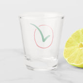 Haak & Check Mark Shot Glass – Vet Vector Design Glas (Achterkant)