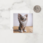 Haak Chihuahua Wenskaart Notitiekaartje (Voorkant / Achterkant in situ)