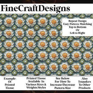 Haak Daisy Granny Squares Patroon BN8 Découpage Tissuepapier
