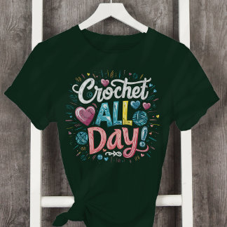 Haak de hele dag garen hart liefde t-shirt