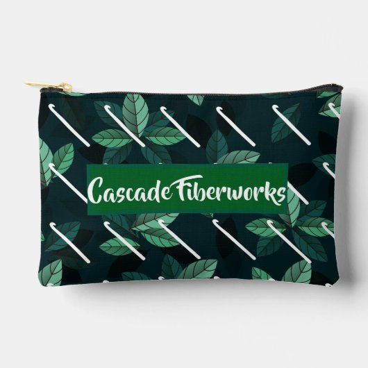Haak en bladeren crafting reis zip pouch etui (Voorkant)