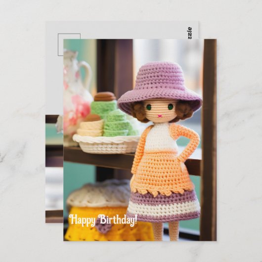 Haak en cupcakes Verjaardag Briefkaart (Voorkant / Achterkant)