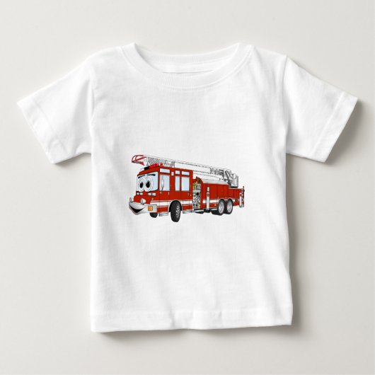 Haak en Ladder Fire Truck Cartoon (Voorkant)