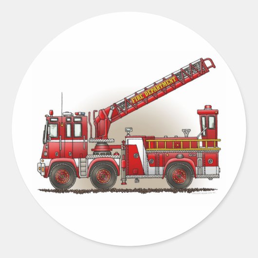 Haak en Ladder Fire Truck Sticker (Voorkant)