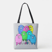 Haak. Fluffy schapen en garen gepersonaliseerd Tote Bag (Achterkant)
