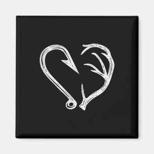 Haak Geweih Hart Liefde Vissen Jagen Vis Herten H Magneet