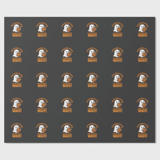 Haak Ghost Garn Halloween Ontwerp Cadeaupapier (Vlak)