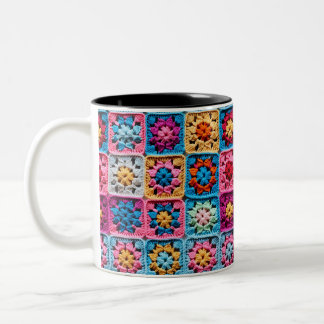 Haak Granny Square Craft Tweekleurige Koffiemok
