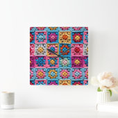 Haak Granny Square Craft Vierkante Klok (Huis)