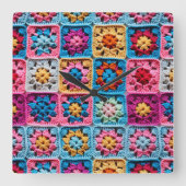 Haak Granny Square Craft Vierkante Klok (Voorkant)