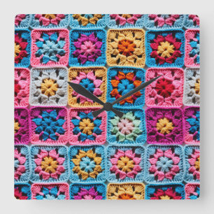 Haak Granny Square Craft Vierkante Klok