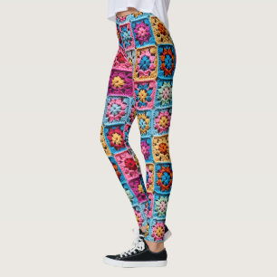 Haak Granny Vierkant Patroon Effect Leggings