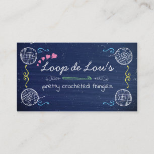 Haak haakwerk aan de zijde van het karton visitekaartje