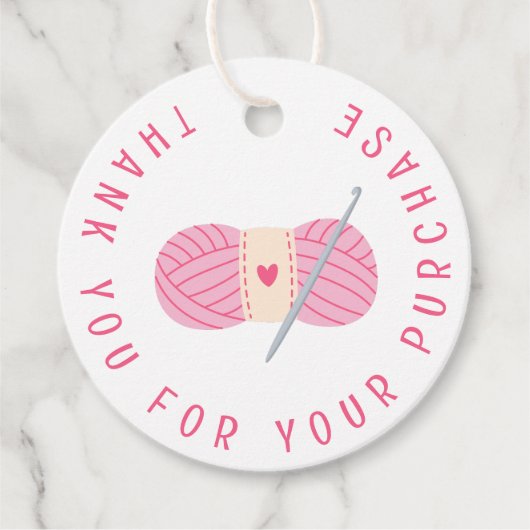 Haak Haakwerk Bedankt Custom Small Business Bedankjes Labels (Voorkant)