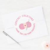 Haak Haakwerk Bedankt Custom Small Business Ronde Sticker (Envelop)