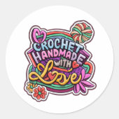 Haak handgemaakt met liefde sticker (Voorkant)