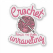 Haak houdt me van ontrafelen sticker (Voorkant)