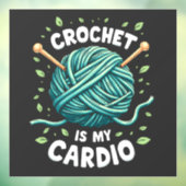 Haak is mijn cardio naaigaren Fitness Raamsticker (Vel 3)