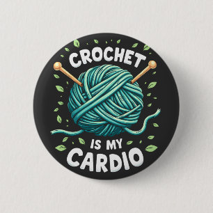 Haak is mijn cardio naaigaren Fitness Ronde Button 5,7 Cm