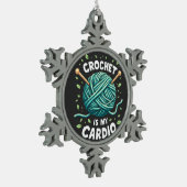 Haak is mijn cardio naaigaren Fitness Tin Sneeuwvlok Ornament (Links)