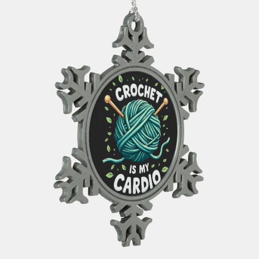 Haak is mijn cardio naaigaren Fitness Tin Sneeuwvlok Ornament (Links)