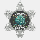 Haak is mijn cardio naaigaren Fitness Tin Sneeuwvlok Ornament (Voorkant)