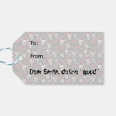 Haak kerstschedels met poinsettia's cadeaulabel (Achterkant Horizontaal)