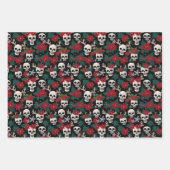 Haak kerstschedels met poinsettia's inpakpapier vel (Voorkant 3)