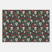 Haak kerstschedels met poinsettia's inpakpapier vel (Voorkant 2)