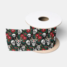 Haak kerstschedels met poinsettia's