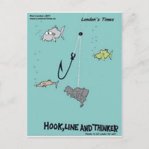 Haak Lijn & Denker Grappige Cadeaus T-shirts & Kaa Briefkaart