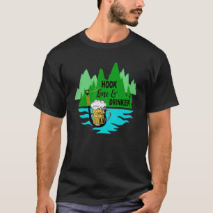 Haak Lijn En Drinker Liefde Vissen T-shirt