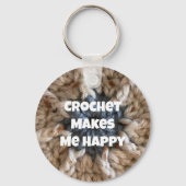 Haak maakt me blij Crafter handgemaakt garen Sleutelhanger (Voorkant)