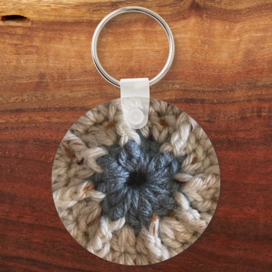 Haak maakt me blij Crafter handgemaakt garen Sleutelhanger (Achterkant)