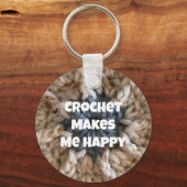 Haak maakt me blij Crafter handgemaakt garen Sleutelhanger (Voorkant)