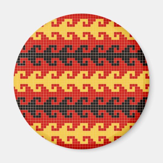 "Haak" magneet - rood/geel/zwart (Voorkant)