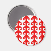 "Haak" magneet - rood/wit (Voorkant / Achterkant)