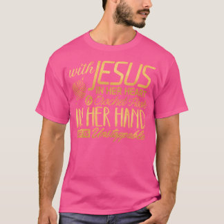 Haak met Jezus in haar hart Haak Haak Chris T-shirt