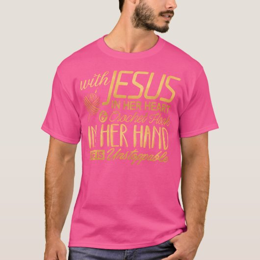Haak met Jezus in haar hart Haak Haak Chris T-shirt (Voorkant)