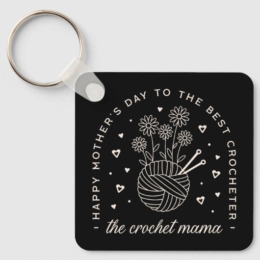 Haak moeder grappig breien liefhebbers moederdag sleutelhanger (Voorkant)