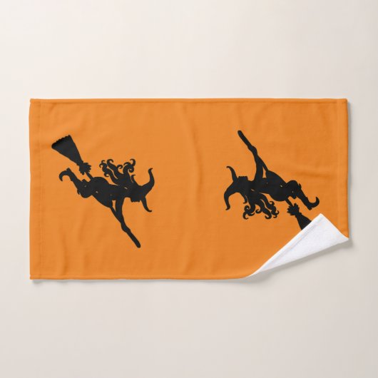 Haak op een Broom Silhouette Bath Towel Set Bad Handdoek (Handdoek)