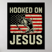 Haak op Jesus Byb Vist Amerikaanse vlag Poster (Voorkant)