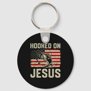 Haak op Jesus Byb Vist Amerikaanse vlag Sleutelhanger