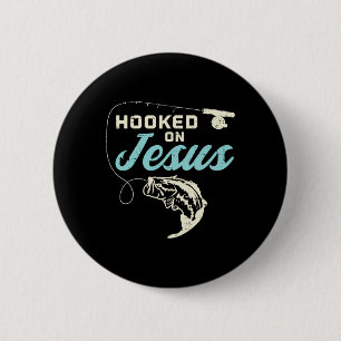 Haak op Jezus door Geviste Christelijke Godsdienst Ronde Button 5,7 Cm