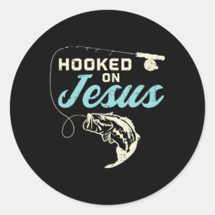 Haak op Jezus door Geviste Christelijke Godsdienst Ronde Sticker
